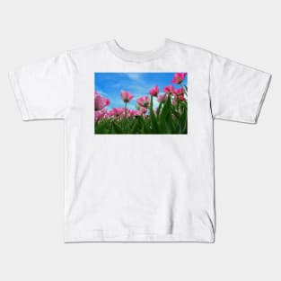 Pink Tulip Fields Kids T-Shirt